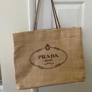 Prada Raffia Beach Tote Authentic